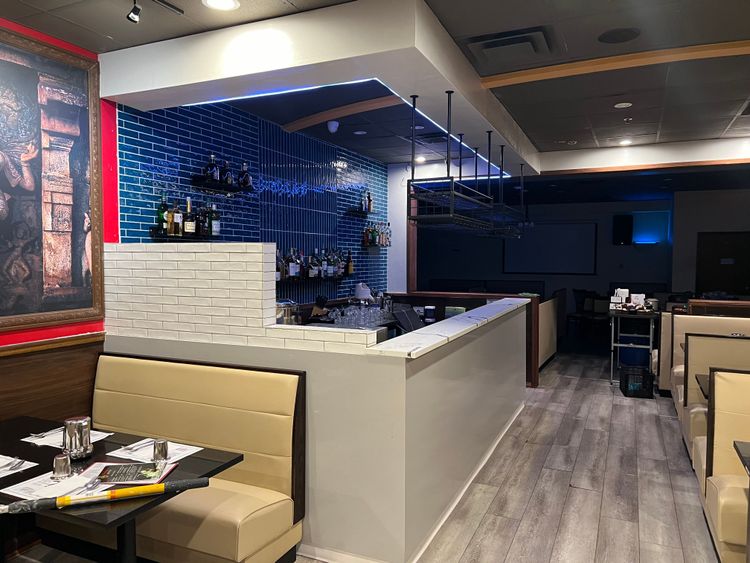 The restaurant and bar are fully renovated, presenting a modern and welcoming environment for guests.